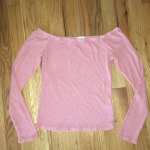 Long sleeve off the shoulder top